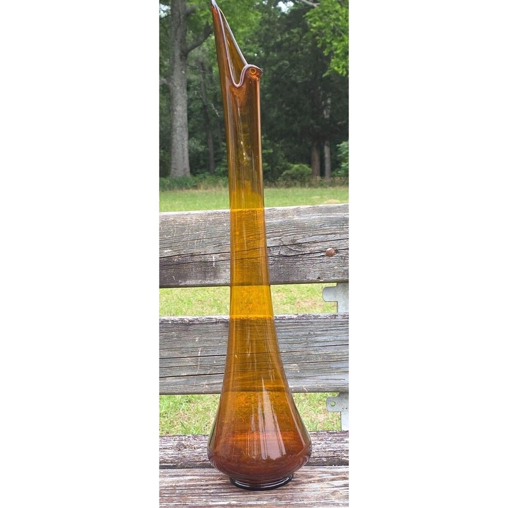 LE Smith Hand Swung Glass 28.5"  Tall Floor Vase Simplicity/ Smoothie Fat Bottom
